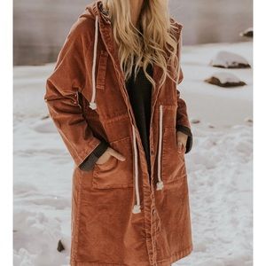 ROOLEE Hellstern Corduroy Coat in Dark Salmon - S